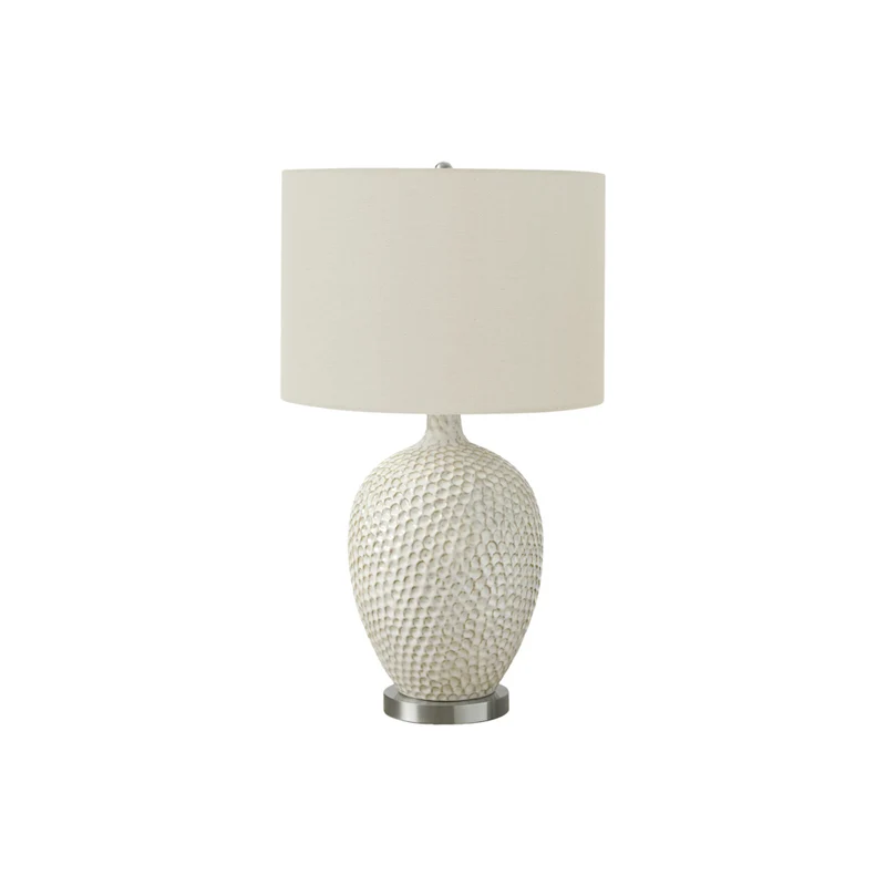 Monarch Specialties 28" H Contemporary Table Lamp - Cream Ceramic / Ivory / Cream Shade