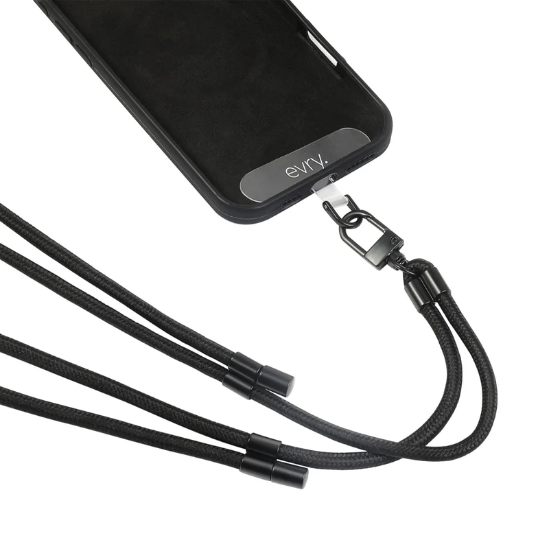 Evry Rope Crossbody Phone Strap - Black/Black