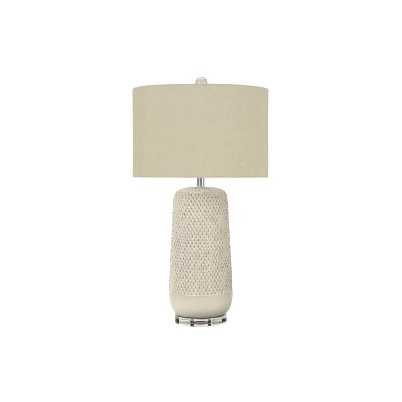 Monarch Specialties 31" H Contemporary Table Lamp - Cream Ceramic / Beige Shade