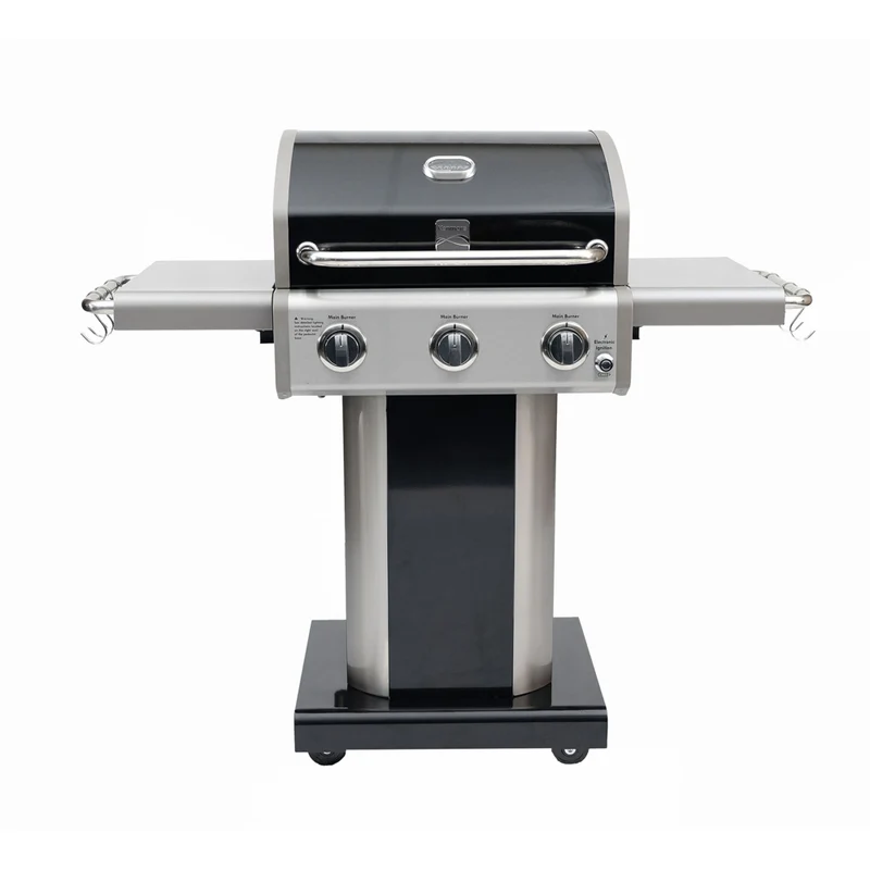 Kenmore - Barbecue au gaz sur piédestal à 3 brûleurs - Noir