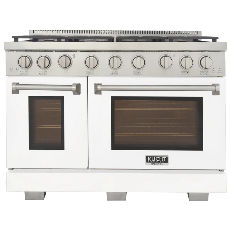 Kucht - 48 po Série KFX-X style professionnel au gaz propane - Acier inoxydable/Blanc