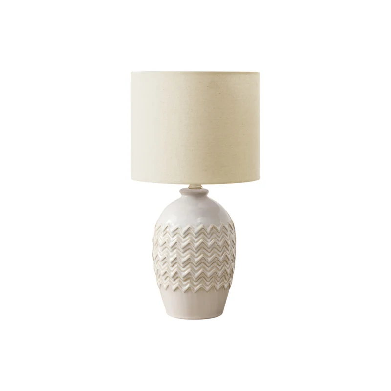 Monarch Specialties 19" H Transitional Table Lamp - Ivory Ceramic / Ivory / Cream Shade