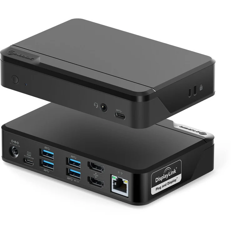 ALOGIC - Station d'accueil universelle Twin HD Pro avec alimentation 85 W et compatibilité USB-C et USB-A - Double affichage 1080p à 60 Hz