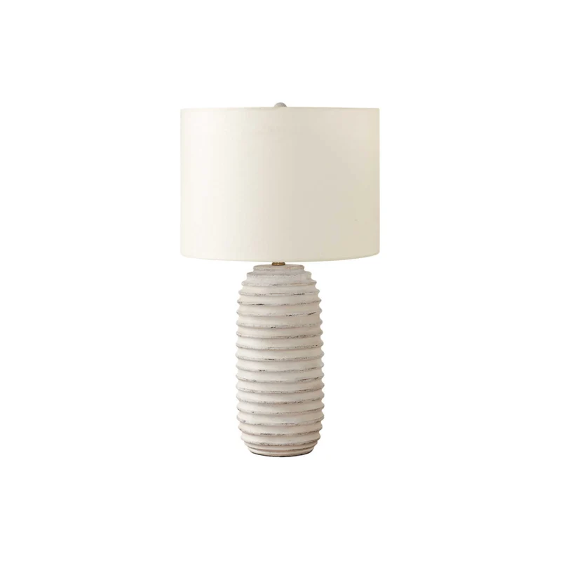 Monarch Specialties 28" H Transitional Table Lamp - Cream Resin / Ivory / Cream Shade
