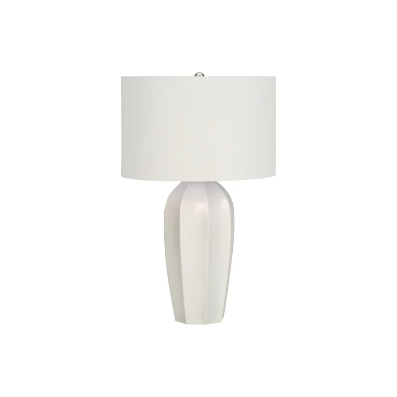 Monarch Specialties - Luminaire - 27 po H Lampe De Table - Crème Céramique - Abat-Jour Ivoire / Crème - Moderne