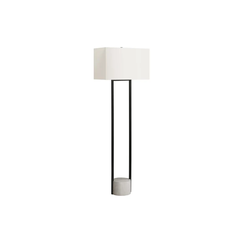 Monarch Specialties 62" H Contemporary Floor Lamp - Black Metal / Ivory / Cream Shade