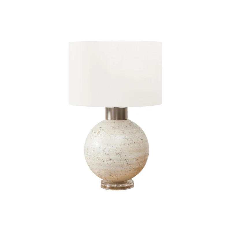 Monarch Specialties 27" H Contemporary Table Lamp - Beige Resin / Ivory / Cream Shade