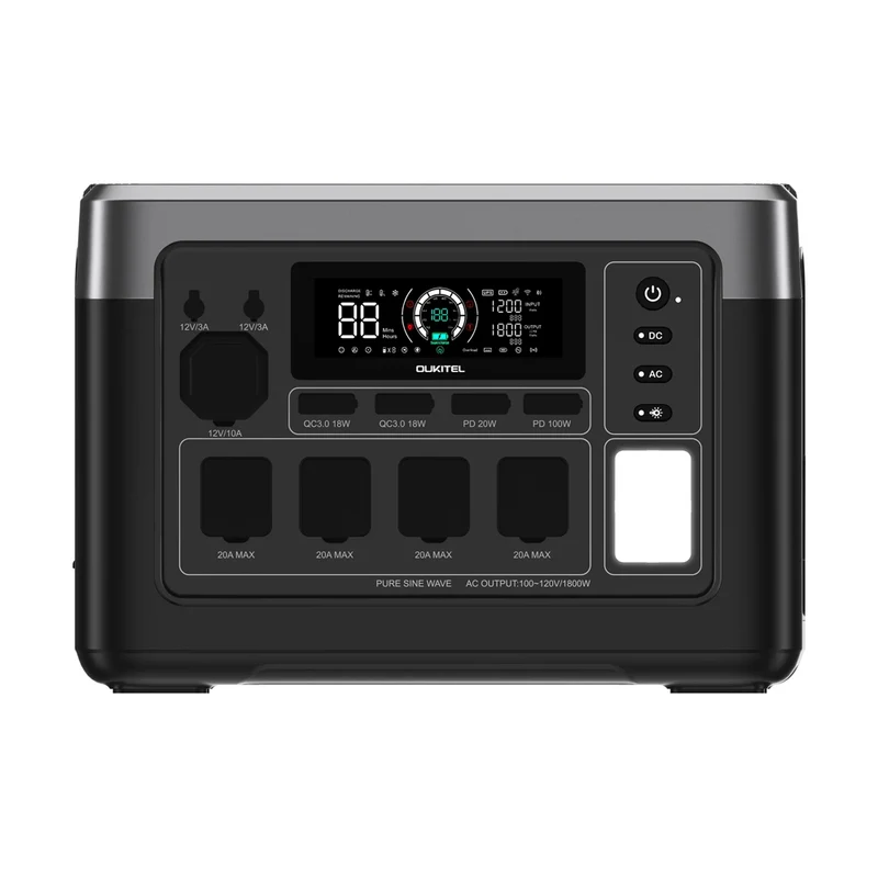 Oukitel - Centrale électrique P1000 1800 W/1024 Wh avec entrée solaire de 500 W