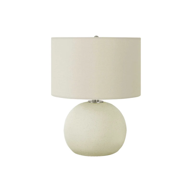 Monarch Specialties - Luminaire - 18 po H Lampe De Table - Abat-Jour Ivoire / Crème - Crème Céramique - Contemporain