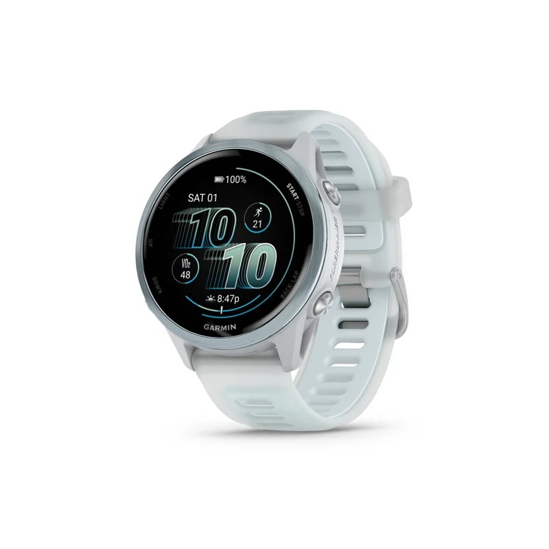 Garmin Forerunner 570 Smartwatch - 42mm - Cloud Blue Aluminum with Translucent Whitestone/Cloud Blue Band