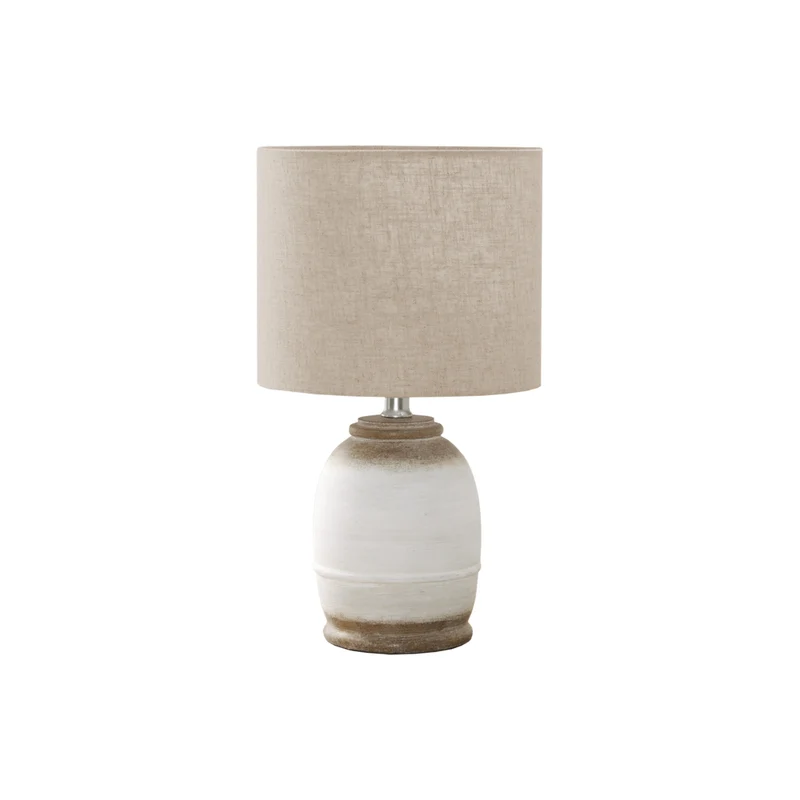 Monarch Specialties 16" H Contemporary Table Lamp - Cream Resin / Beige Shade