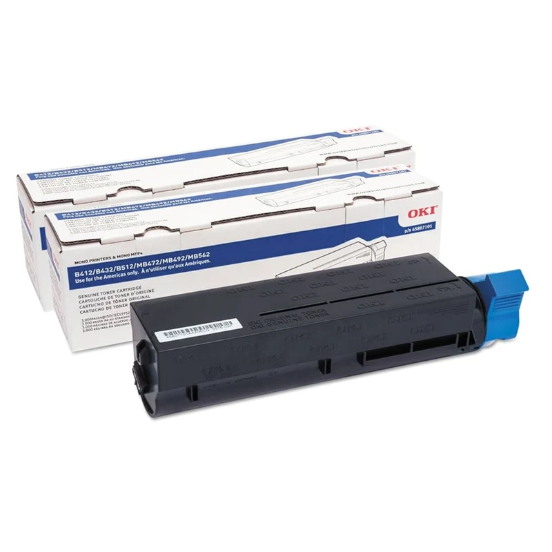 Okidata - 45807101 B412/432 Toner OEM - Rendement Standard - Noir - Paquet de 2