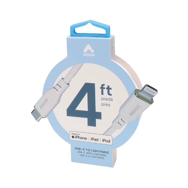 Amaze 4' USB-C to Lightning Cable - White