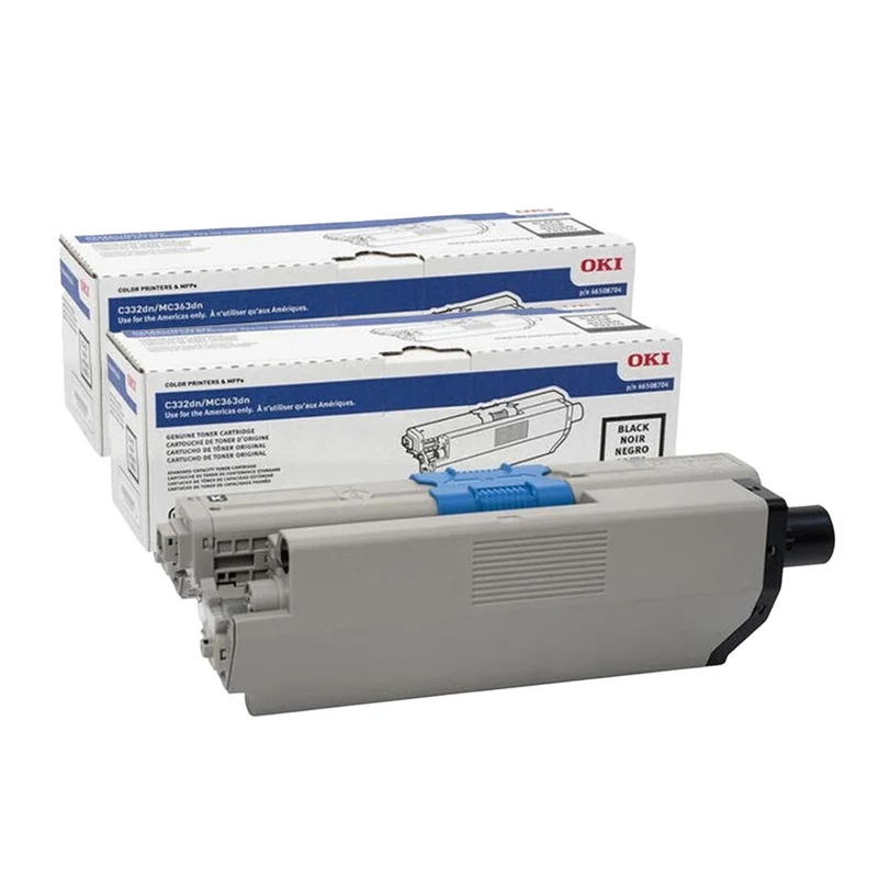 Okidata 46508704 C332 OEM Toner - Standard Yield - Black - 2 Pack