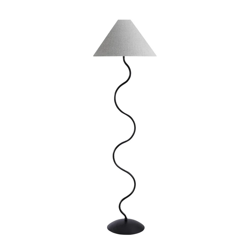 Monarch Specialties - 9627 64"H Lampadaire - Métal Noir, Abat-Jour Ivoire / Crème