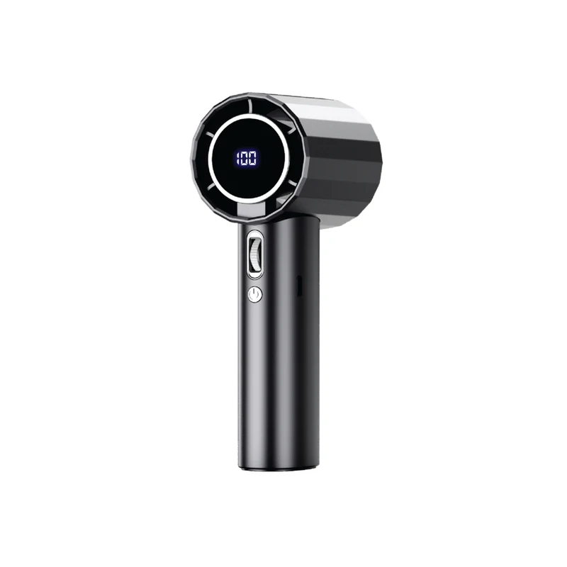 Powerology - Ventilateur portatif haute vitesse avec commande à molette à 100 niveaux et écran DEL - noir