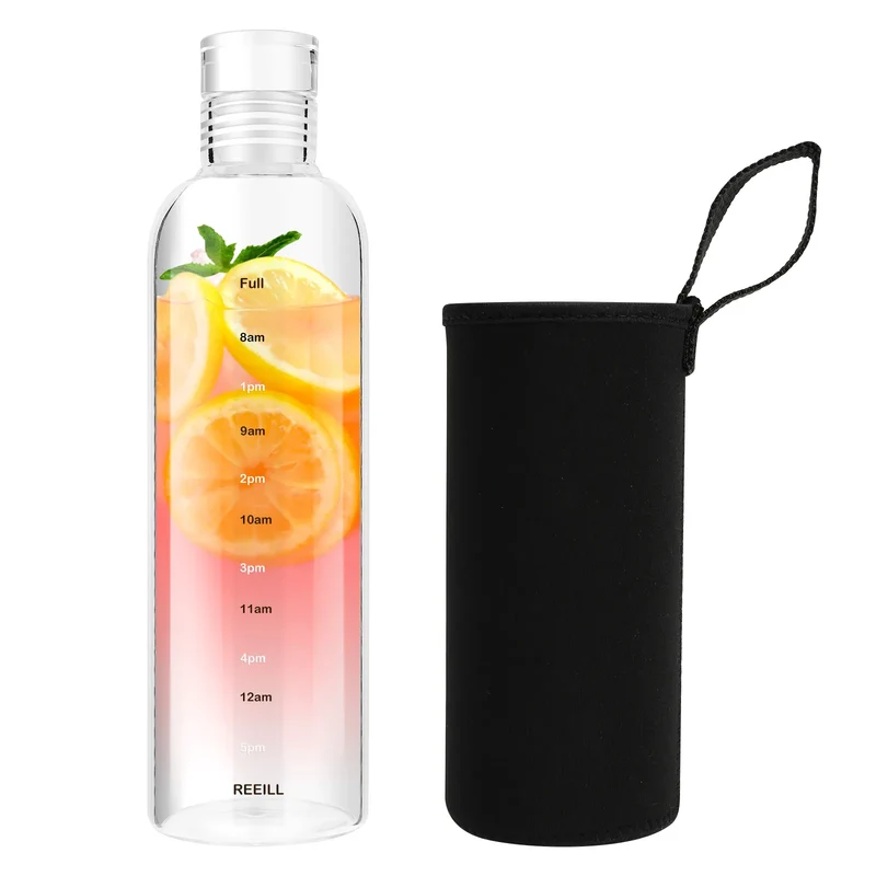Gourde En Verre Avec Housse