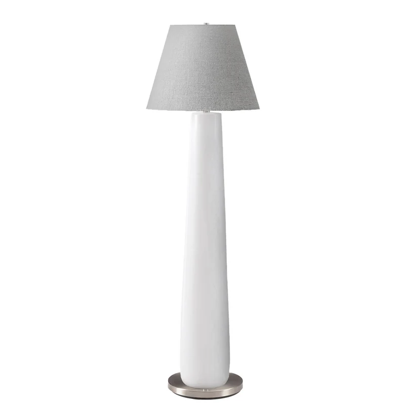 Monarch Specialties 9684 61"H Floor Lamp - White Resin/Grey Shade