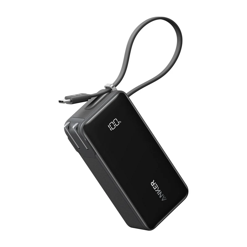 Anker Fusion 10000 mAh Power Bank with Built-in USB-C Cable - Black