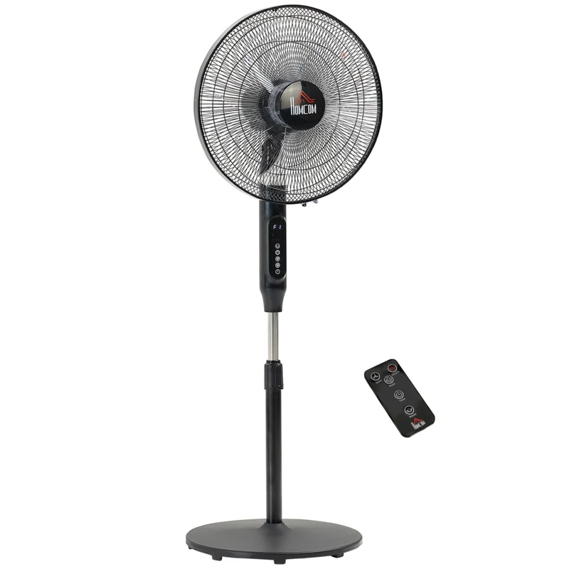 HOMCOM - Ventilateur sur pied 54 po H avec télécommande pour chambre à coucher - noir