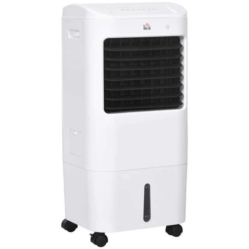 HOMCOM - refroidisseur d’air évaporatif 31 po avec oscillation à 60° et réservoir d’eau de 4 gal - blanc