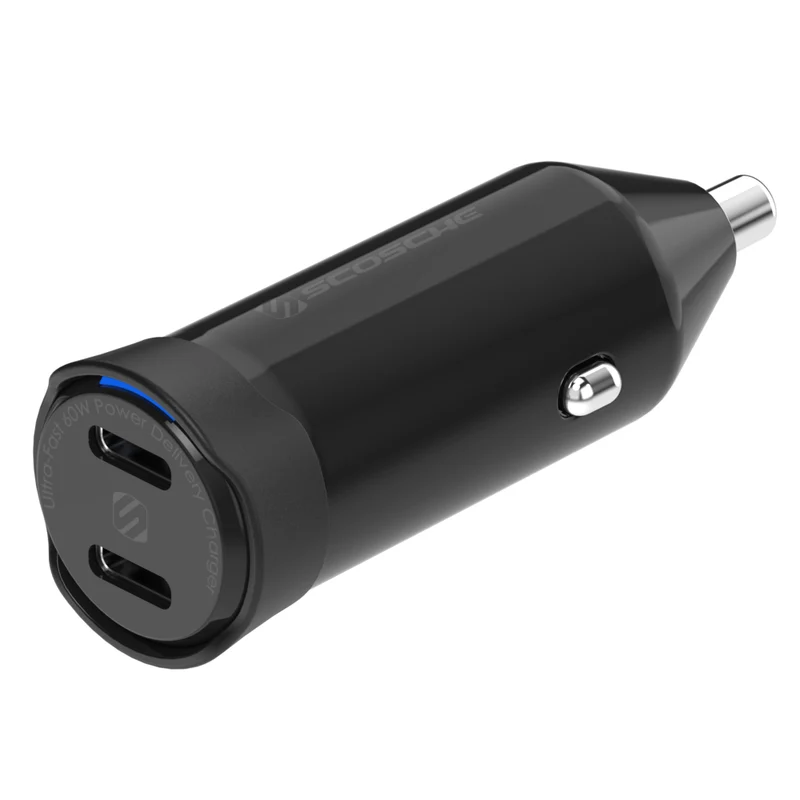 Scosche PowerVolt 60W Dual USB-C Car Charger - Black