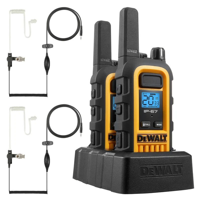 DEWALT - DXFRS800 Talkie-walkie GMRS robuste avec oreillettes de surveillance - lot de 4