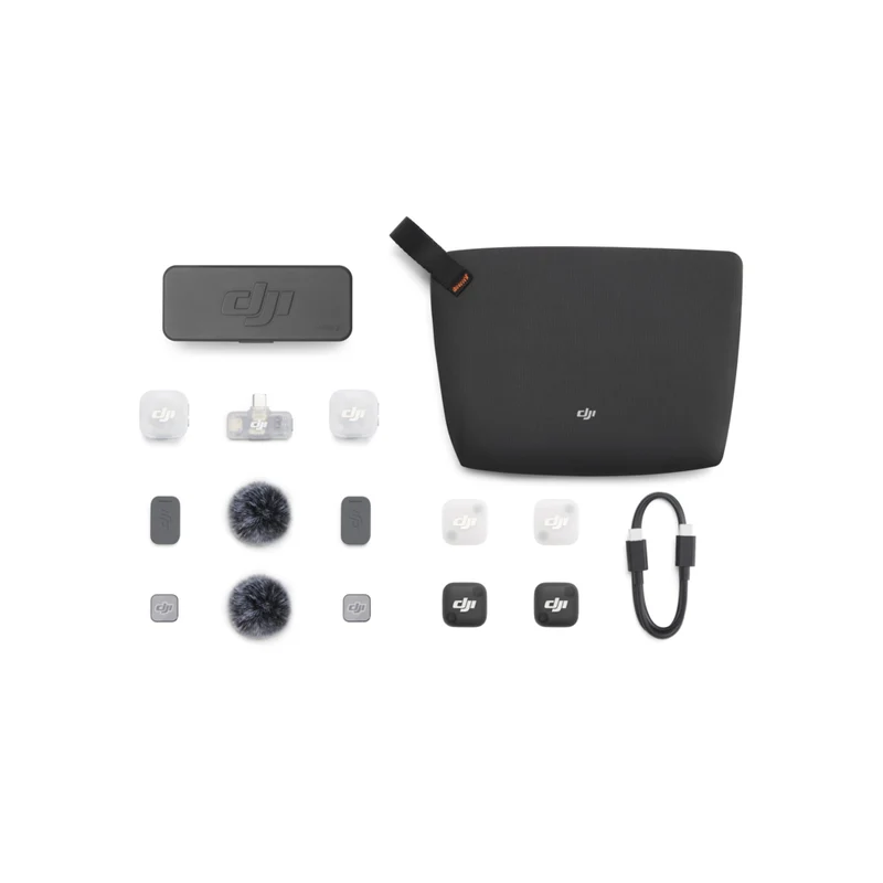 DJI - Kit microphone sans fil Mic Mini 2 avec 2 émetteurs, récepteur multiple et étui de chargement