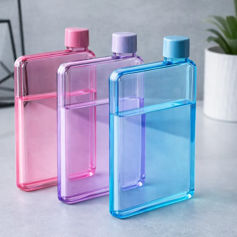 Gourde Plate Plastique 420ml | SlimBook – La Bouteille Extra-Fine