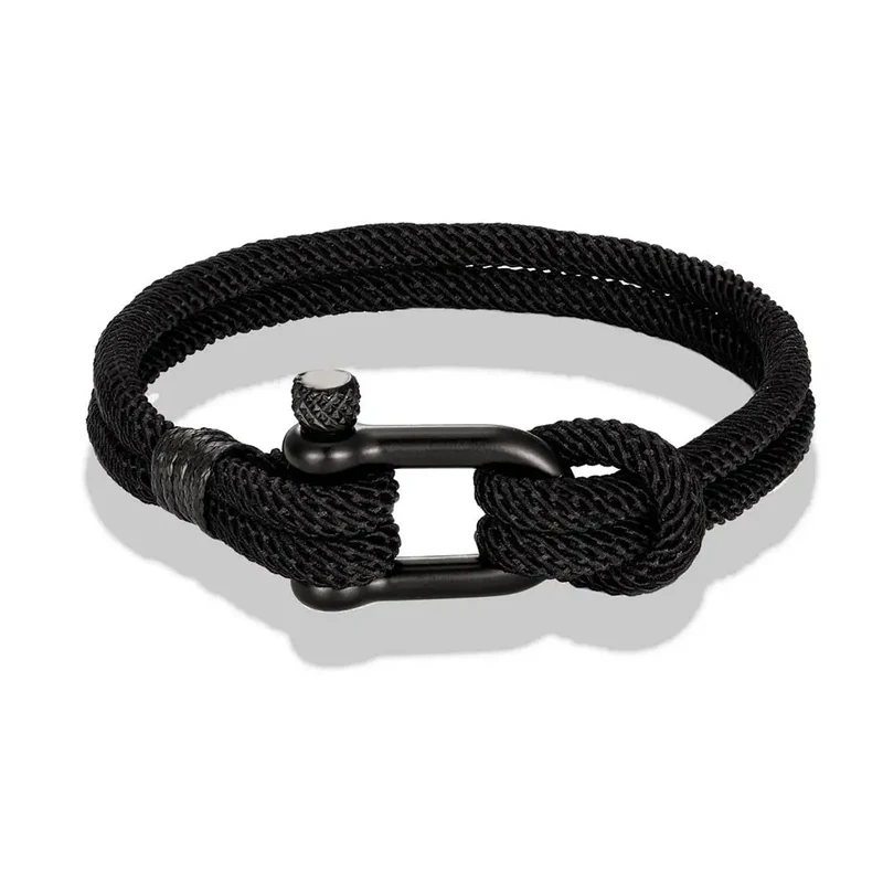 Bracelet nautique corde style marin fermoir ancre