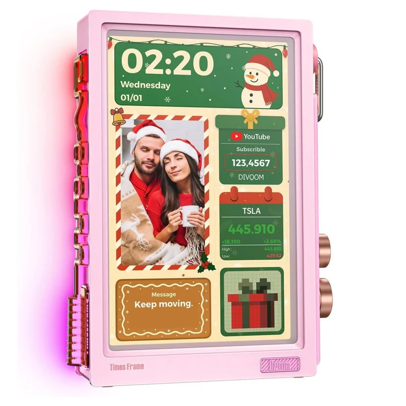 Divoom Times Frame Pixel Art Digital Photo Frame - Pink