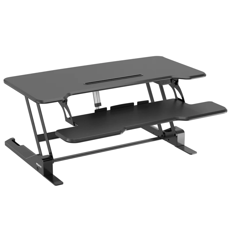Mount-It! Electric Standing Desk Converter with 38" Desk Top - Black