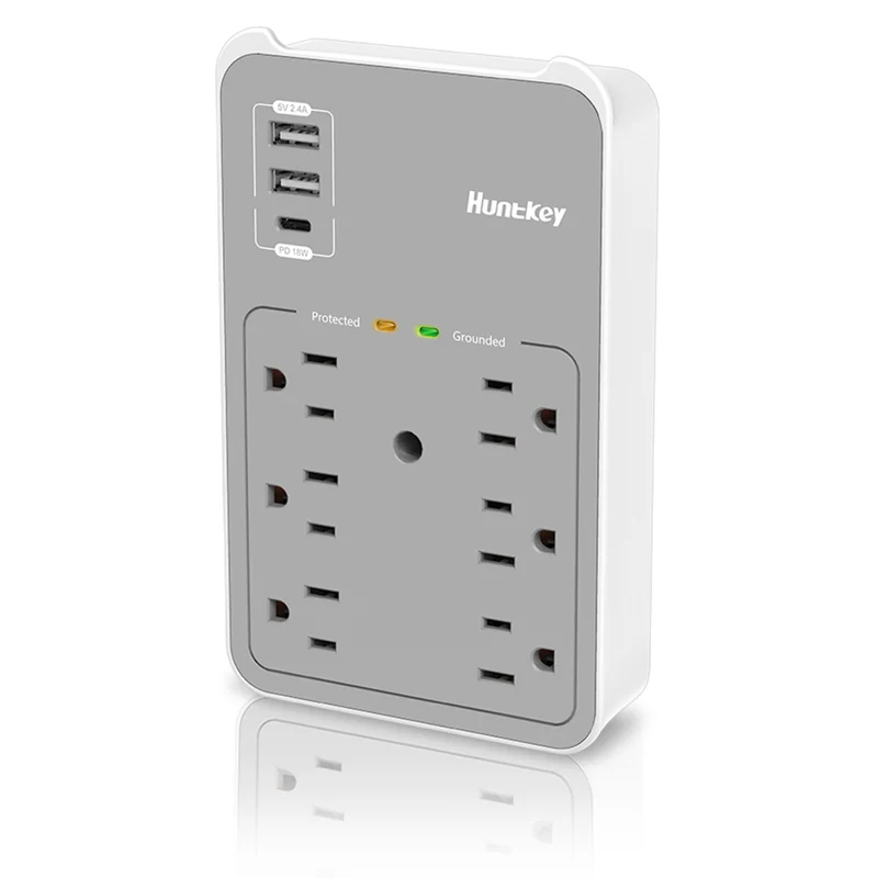 ShoppingAll Huntkey Multi Plug Outlet Extender Surge Protector Splitter with 6 Outlets and 3 USB Ports