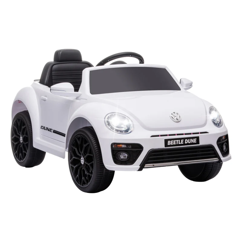 Qaba - Voiture RC électrique pour enfants Volkswagen Beetle sous licence 12V - blanc