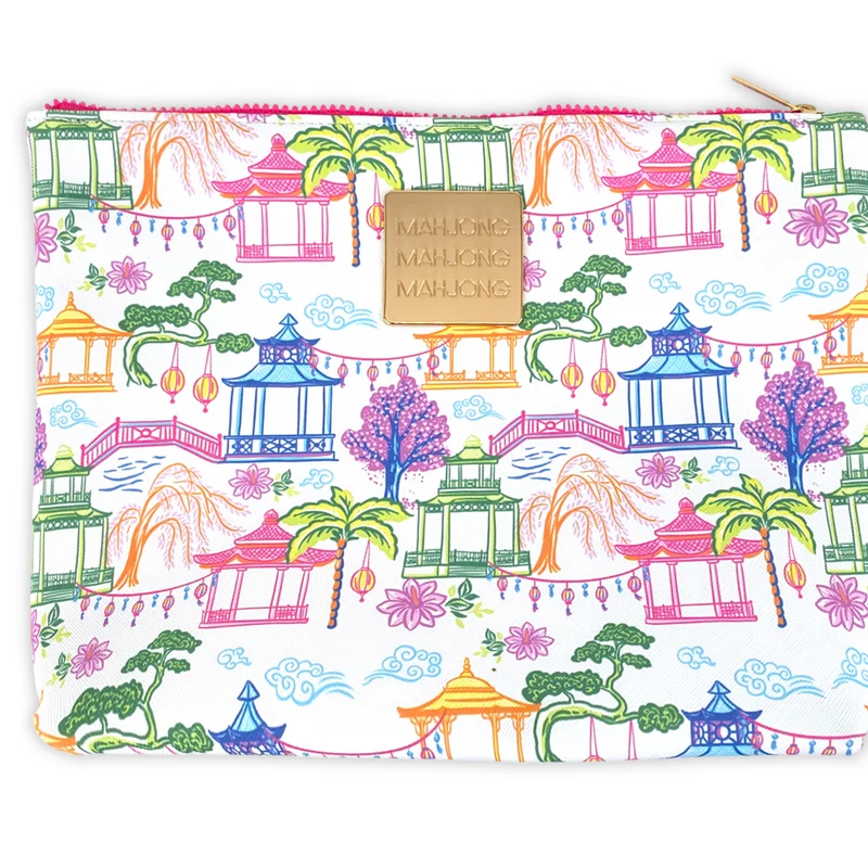 Hilroy Mahjong Large Fashion Pouch - 12" W x 9" H x 3" D