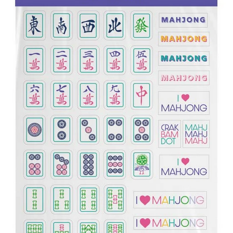 Hilroy Mahjong Stickers - 4 Sheets