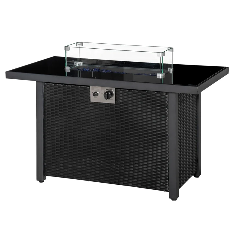 Outsunny Propane Fire Pit Table 43" Outdoor Fire Table