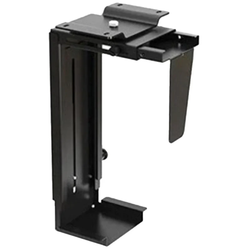 MotionGrey - Support d’unité centrale sous bureau - Support CPU ajustable avec rotation à 360° pour tours d’ordinateur - Noir
