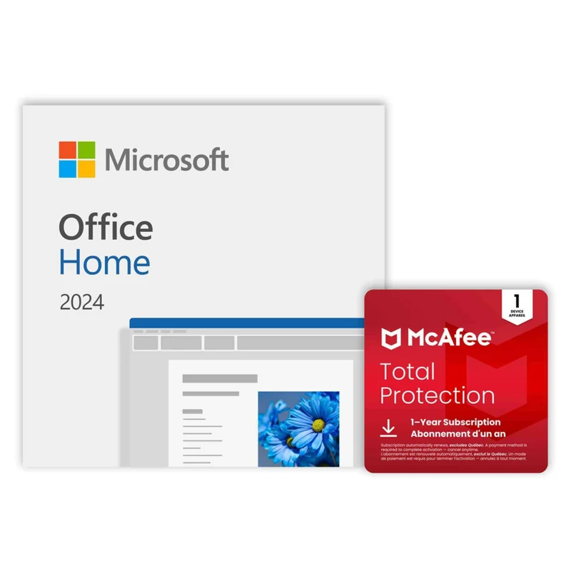 Microsoft Office Home 2024 + McAfee Total Protection - 1 Device - 12-Month Subscription [Digital Download]