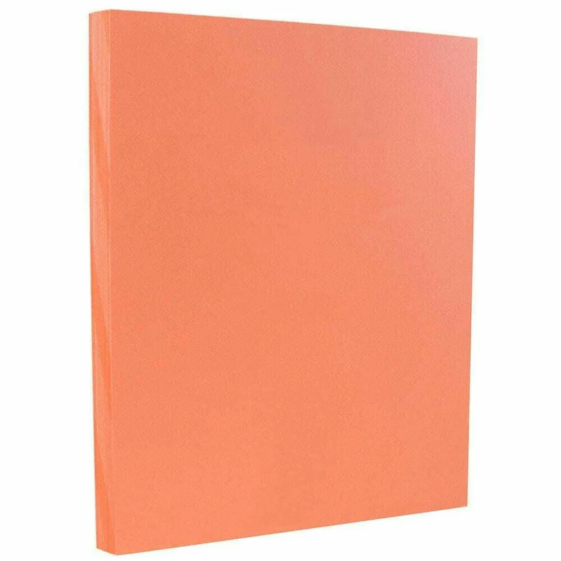 JAM Paper - Papier cartonné Bristol Index Vellum - 110 lb - 8,5 po x 11 po - Saumon - paquet de 50