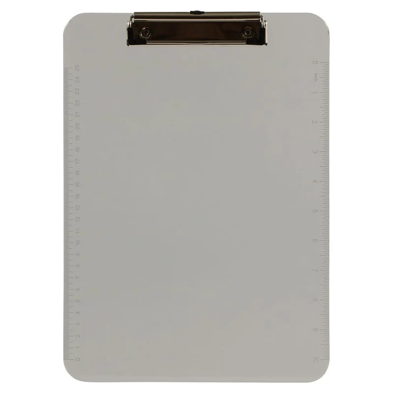 JAM Paper Plastic Clipboards with Low Profile Metal Clip - Letter Size (9 x 12.5) - Smoke Grey