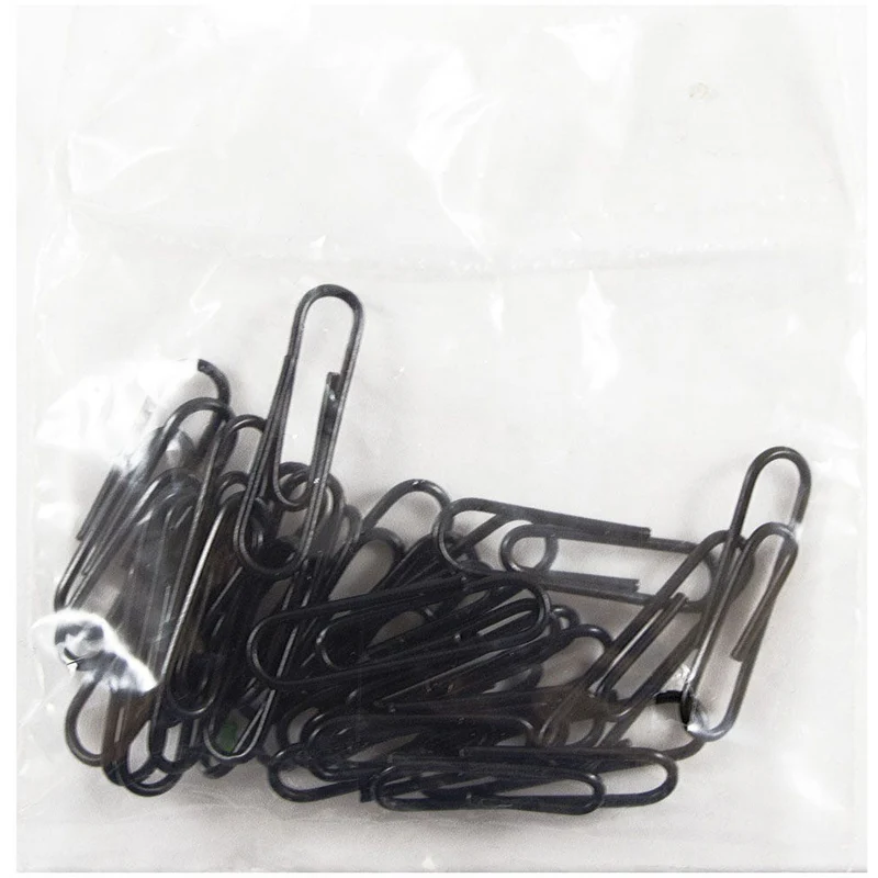 JAM Paper Colourful Standard Paper Clips - 1"- Black - 25 Pack
