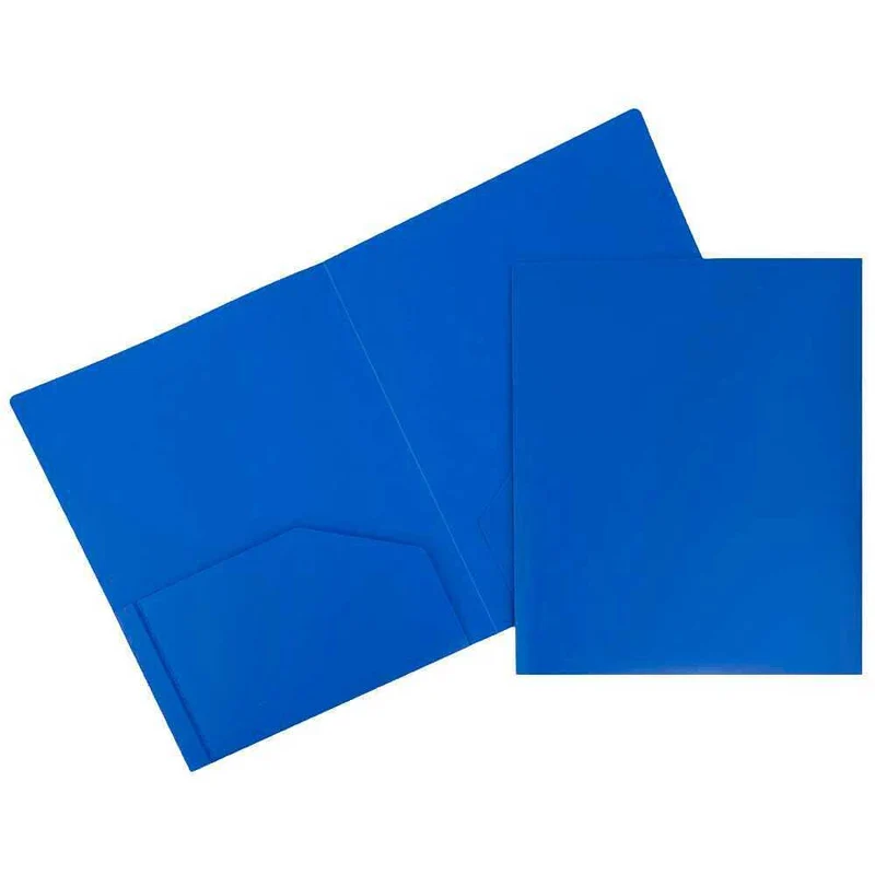 JAM Paper - Chemises robustes à 2 pochettes - bleu - Paquet de 6