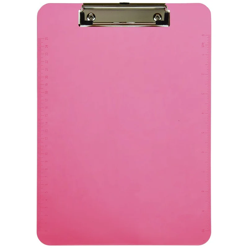 JAM Paper - Presse-papiers en plastique avec pince métallique discrète - format lettre (9 x 12 -5) - rose fuchsia