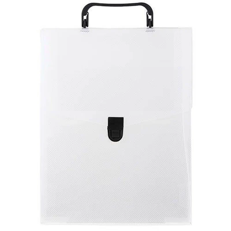 JAM Paper - Mallette de transport verticale en plastique avec poignées - 9,25 x 12 x 2 - Transparent avec boucle noire