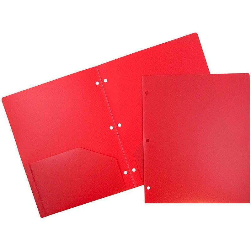 JAM Paper - Chemises de présentation robustes à 2 pochettes - rouge - Paquet de 6
