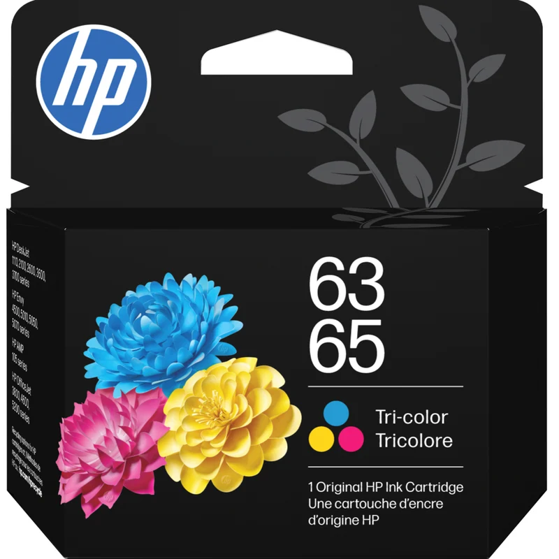HP - Cartouche d'encre 63/65 authentique à rendement standard - Tricolore