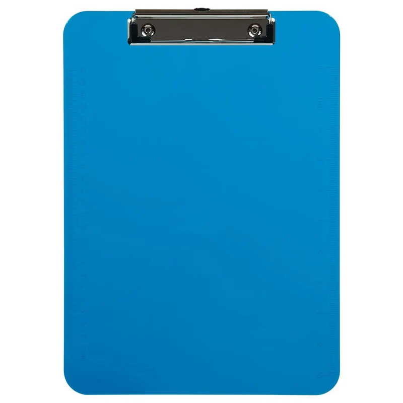 JAM Paper - Presse-papiers en plastique avec pince métallique discrète - format lettre (9 x 12 -5) - bleu