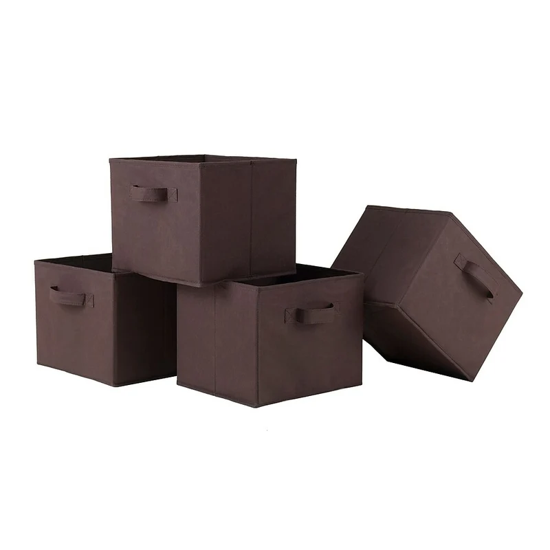 Winsome Capri Foldable Fabric Baskets, Chocolate