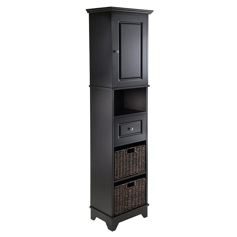 Winsome Wyatt Tall Cabinet with Baskets, Drawer and Door